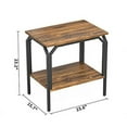 thumbnail image 2 of Cubicubi 2-Tier End Table with Wooden Shelf, Side Table with Waterproof Boards and Metal Frame, Deep Brown, 2 of 6