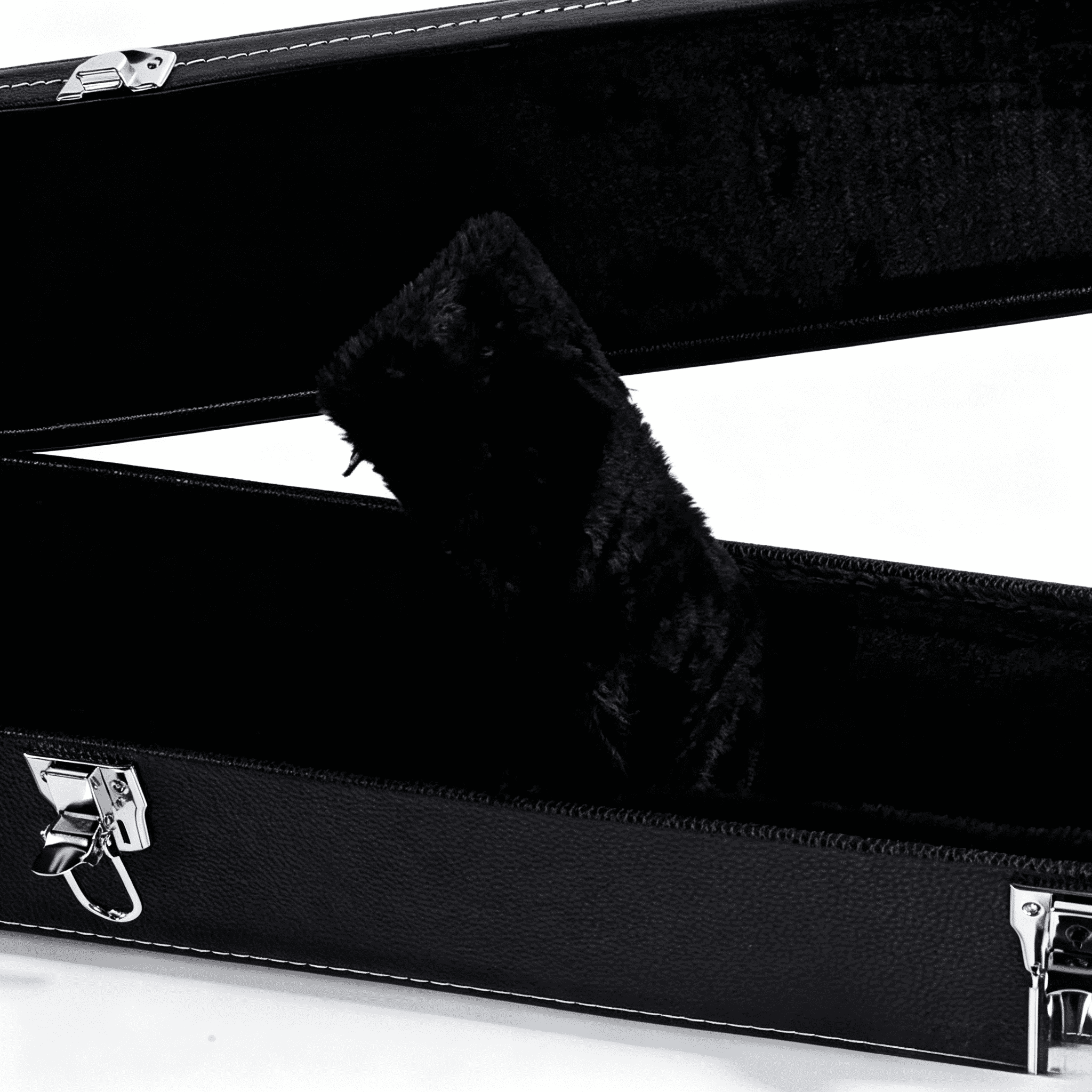 5-String 6-String Microgroove Pattern Leather Wood Banjos Case, Black