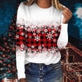 thumbnail image 2 of BLVB Christmas Shirts for Women Long Sleeve Crewneck Snowflake Graphic Tee Tops Vacation T Shirts Blouse Christmas Gifts, 2 of 5