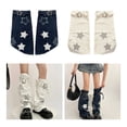 thumbnail image 3 of Womens Lolitas Flared Jeans Long Socks Star Leg Warmers Harajuku Punk Denims Boot Socks Y2K Fashion Ankle Heap Socks, 3 of 12
