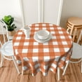 thumbnail image 6 of Autumn Fall Tablecloth 70 Inch Round Thanksgiving Orange Buffalo Plaids Table Cloth Table Cover Polyester Washable Wrinkle Resistant for Kitchen Dining Holiday Party Dining, 6 of 6