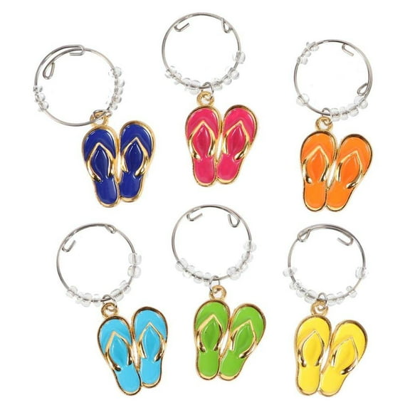 Dennis East 63092 - Flip Flop Wine Charms Set of 6 Size: 1"h Cup Barware Accessory