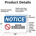 thumbnail image 2 of (2 Pack) No Gum No Metal Cleats No Shelled Nuts Sign, 2 of 7