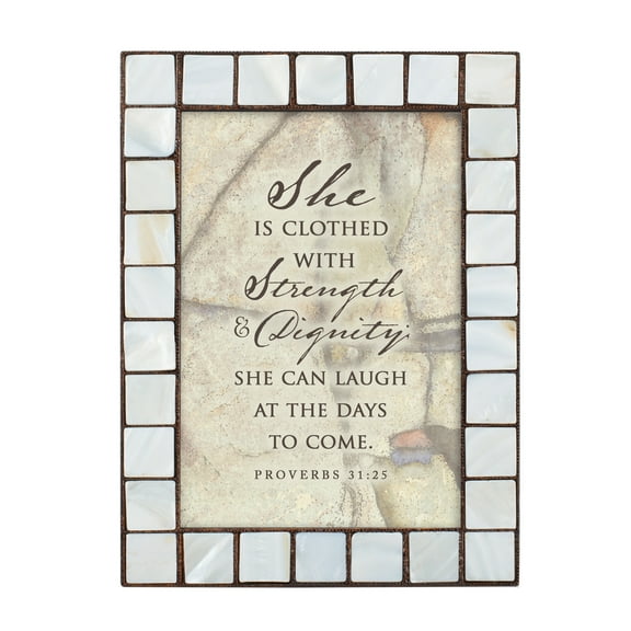 Strength and Dignity Amber Pearlescent 5 x 7 Table Top and Wall Photo Frame