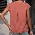 thumbnail image 3 of Top Suelto Casual De Verano, Blusa De Gasa De Manga Corta Para Mujer Poliéster Sedoso Lavable A Máquina Para Eventos De Negocios ZAQW Rosa XL, 3 of 5