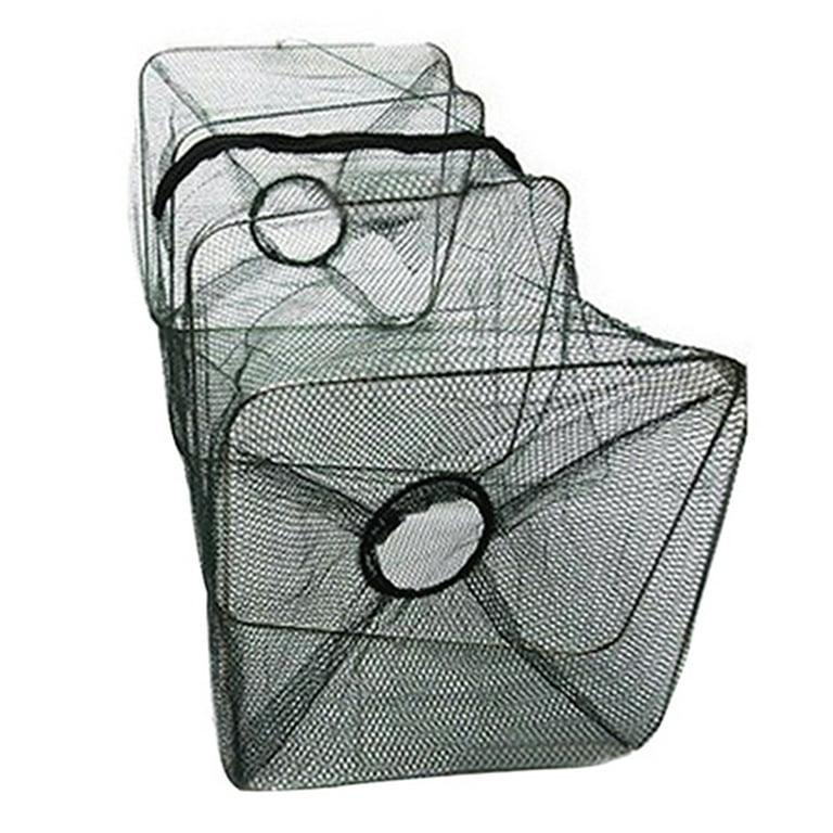 Grofry Foldable Fish Crawdad Minnow Fishing Bait Trap Cast Dip Net Cage  Shrimp Basket Green 