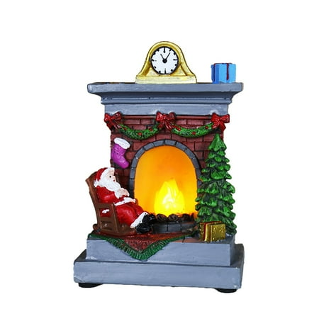 

Clearance Home Decor Under $5 Christmas Resin Ornaments Christmas Luminous Old Man Snowman Fireplace Night Light Christmas Gifts Gifts Decorative Ornaments