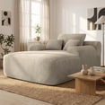 thumbnail image 2 of Leumius Oversized Chaise Lounge Chair Indoor, Cozy Boneless Sleeper Sofa Bed with Wide Armrest & Throw Pillows for Living Room,Bedroom,No Assembly Required,Camel(Corduroy), 2 of 6