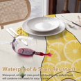 thumbnail image 4 of Yellow Lemon Gnome Round Tablecloth 54 inches Summer Fruit Floral Leaves Linen Waterproof Oil-Proof Table Cloth Round Table Cover for Holiday Party Picnic Dinner Decor Indoor and Outdoor Use, 4 of 9