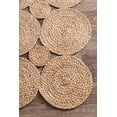 thumbnail image 2 of Vipanth Exports Jute Rug Natural with Rounds Hand Braided Rectangle Area Rug Handmade Rugs for Home Decor (2x3 Feet), 2 of 5