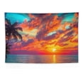 thumbnail image 5 of PRATYUS  Ocean Sunset Tapestry Beach Wave Wall Hanging Tapestries Sky Cloud Scenery Nature Palm Tree Tapestry Landscape Home Decor for Bedroom, Dorm, College, Living Room 60x40 Inch 60x40in, 5 of 7