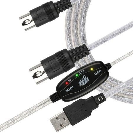 TSV USB IN-OUT MIDI Interface Cable with 5 Pin DIN MIDI Adapter for Keyboard Synthesizer Drum Pads and Other Devices (Compatible with Windows Vista / 7/8 32-bit (Best Browser For Vista 32 Bit)