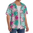 thumbnail image 4 of Honeii 's Tropical Leaves for men's short-sleeved button-up collared shirt featuring a pocket, perfect for beach vacations, and travel adventures., 4 of 5