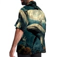 thumbnail image 3 of Whale Men's Casual Hawaiian Button Down Short Sleeve Summer Beach Printed Shirt, 3 of 6