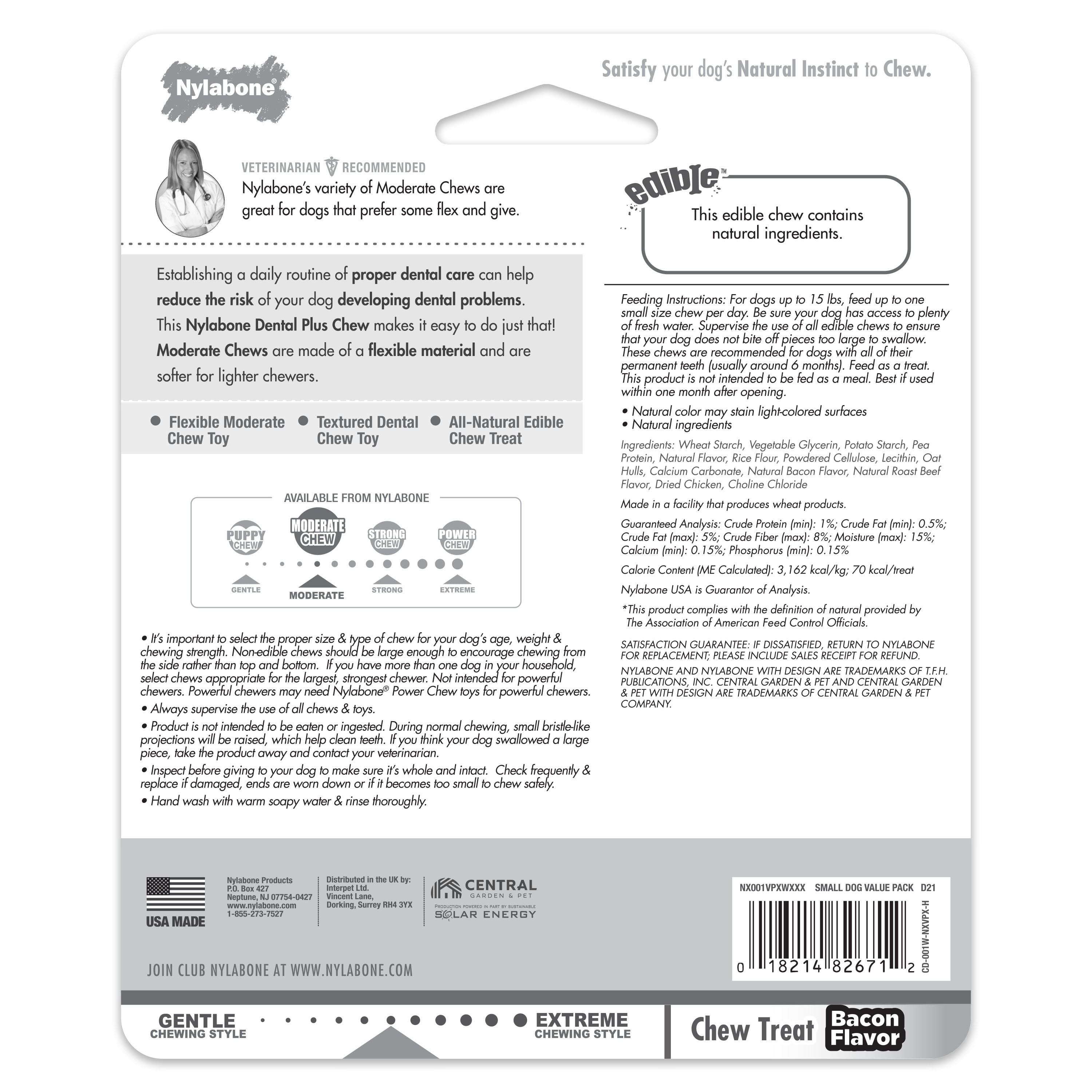 Nylabone® Essentials Small Dog Dental & Chew Toy Bones, 3 ct - Harris Teeter