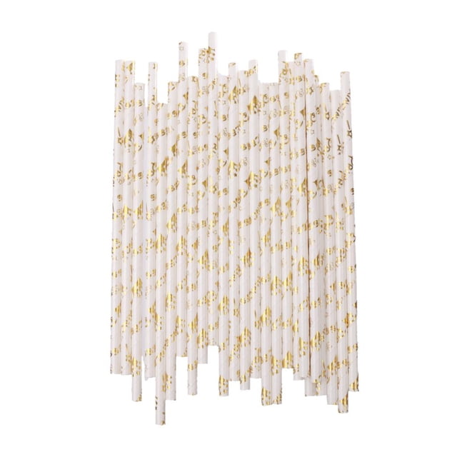 25 uds pajitas doradas impresas para boda/nupcial/Baby Shower pajitas para beber DIY Zulema paja de beber