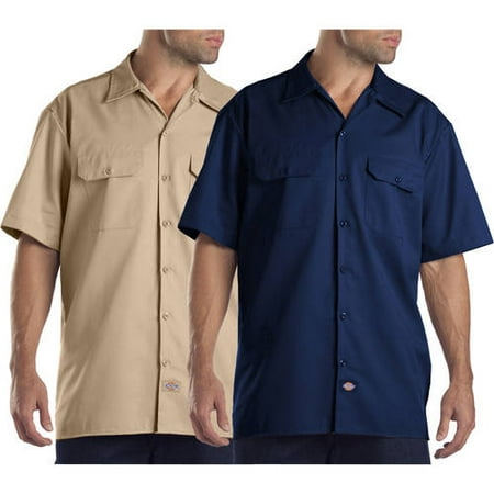 Dickies Mens Short Sleeve Twill Work Shirt, 2 Pack