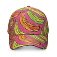 thumbnail image 2 of Baseball Cap Banana Cute Tropical Yellow Fruit Pattern Print Design Aesthetic Illustration Painting Banana Lover Kawaii Cartoon Funny Sweet Adjustable Dad Hat, 2 of 8