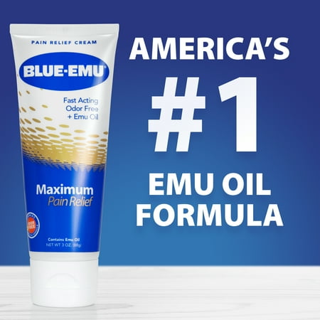 BLUE-EMU Maximum Pain Relief Cream, Arthritis, Muscle, Joint, and Back Pain Relief, 3 oz