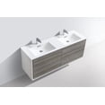 thumbnail image 4 of KubeBath DeLusso 60" Double Sink  Ash Gray Wall Mount Modern Bathroom Vanity, 4 of 5