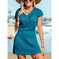 thumbnail image 4 of Cupshe Women's Crochet Swim Beach Cover up Button Short Sleeve, Size XS-XXL, 4 of 4