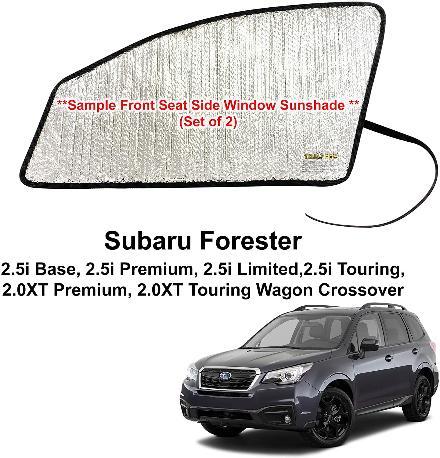 Side Window Front Row Sunshades for 20142018 Subaru Forester Crossover