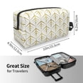 thumbnail image 4 of Goofa White And Gold Geometry Printed Toiletry Bag with Handle,Large Capacity Travel Makeup Cosmetic Bag for Women, Carry on Airport Airline Compliant Bag, 4 of 9