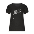thumbnail image 4 of Oalirro Women's Tops, Tees & Blouses Women Blouses and Tops Fashion Fashion Women's Summer V-Neck Short Sleeve Print Casual T-shirt Blouse Black, 4 of 5