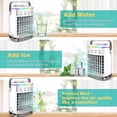 thumbnail image 3 of Mobile Air Conditioner 4 in 1 USB Air Cooler Humidifier Fan with 7 Night Light Colors - 4 Fan Levels Evaporative Cooler, White, 3 of 5