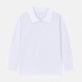 thumbnail image 5 of NIEWTR Boys Baggy Fit Long Sleeve Polo Shirt Lightweight Oversized for Jogging Streetwear and Comfortable Casual Style（A01-White,15-16 Years), 5 of 5