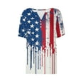 thumbnail image 5 of Cavosen 4th of July Shirts for Women Petite Red White and Blue Short Sleeve V Neck T Shirts USA Star Striped Graphic Tops Lady XL Patriotic Casual T Shirts Independence Day Tunic Tees, 5 of 5