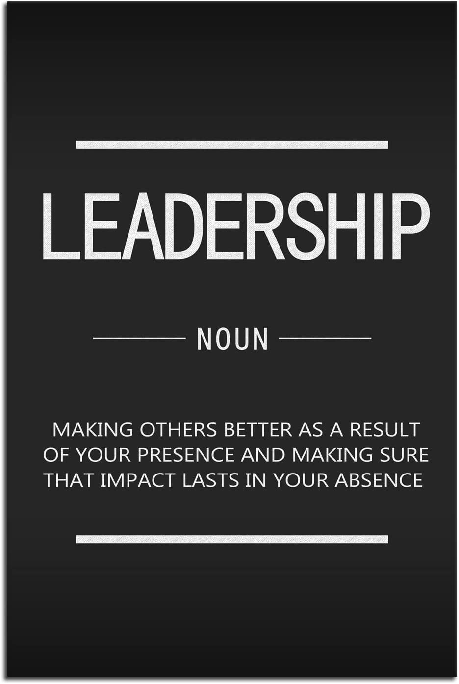Inspirational Canvas Wall Art Leadership Noun Office Decoration Inspiring  Entrepreneur Positive Quotes Inspiration Painting Poster Print Artwork Home  Frame Ready to Hang12x18