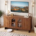 thumbnail image 3 of Mueble TV 3 niveles estantes ajustables puertas arco centro entretenimiento nogal Pinmoco A-ANCA, 3 of 8