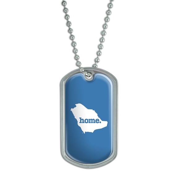 Saudi Arabia Home Country Dog Tag - Solid Denim Blue