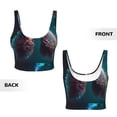 thumbnail image 6 of Goofa Abstract Botanical Heart Printed Sports Bras for Women, High Impact Running Bra Workout Crop Tank Tops Longline Sports Bra Push up-XX-Large, 6 of 9