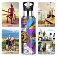 thumbnail image 7 of Yayeee 33oz Insulated Water Bottle Double Wall Stainless Steel with Flip Straw Lid, Purple Simple Triangles, 7 of 7