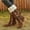 Brown Tassels, variant on Shldybc Women's Sanding with Tassels High Sleeves Wedges Snow Boots Round Toe Outdoor Walking Boots