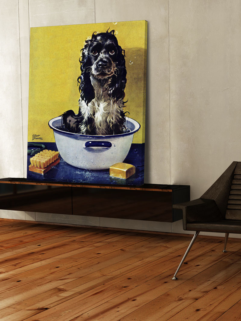 Marmont Hill "Butch Gets a Bath" by Albert Staehle Painting Print on Canvas
