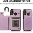 thumbnail image 5 of Design for Samsung Galaxy A20/A30/M10S Case with Tempered Glass Screen Protector Credit Card Holder Slot, PU Leather Wallet Phone Cases Kickstand Protective Cover for Glaxay A 20 30 Women Purple, 5 of 12