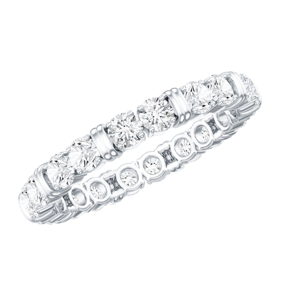 Rosec Jewels Lab Created Diamond Eternity Ring - Ef-VS Quality Diamond Eternity Stacking Ring - Valentines Day Gift, 925 Sterling Silver, US 4.00