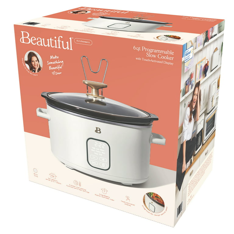 Beautiful 2 qt Slow Cooker Set, 2-Pack, White Icing and Merlot by Drew  Barrymore