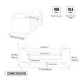 thumbnail image 4 of S-HOME Versatile Backless Accent Bench with 2 Bolster Pillows Rubberwood Legs 77.17 Inch Chenille Chaise Lounge  for Living Room and Bedroom Use , Beige, 4 of 10