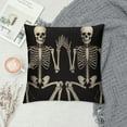thumbnail image 2 of COMIO  Halloween Decorations Skull Pillow Covers,Halloween Farmhouse Skeleton Decor Throw Pillow Case Cushion Cover for Sofa Couch, 2 of 5