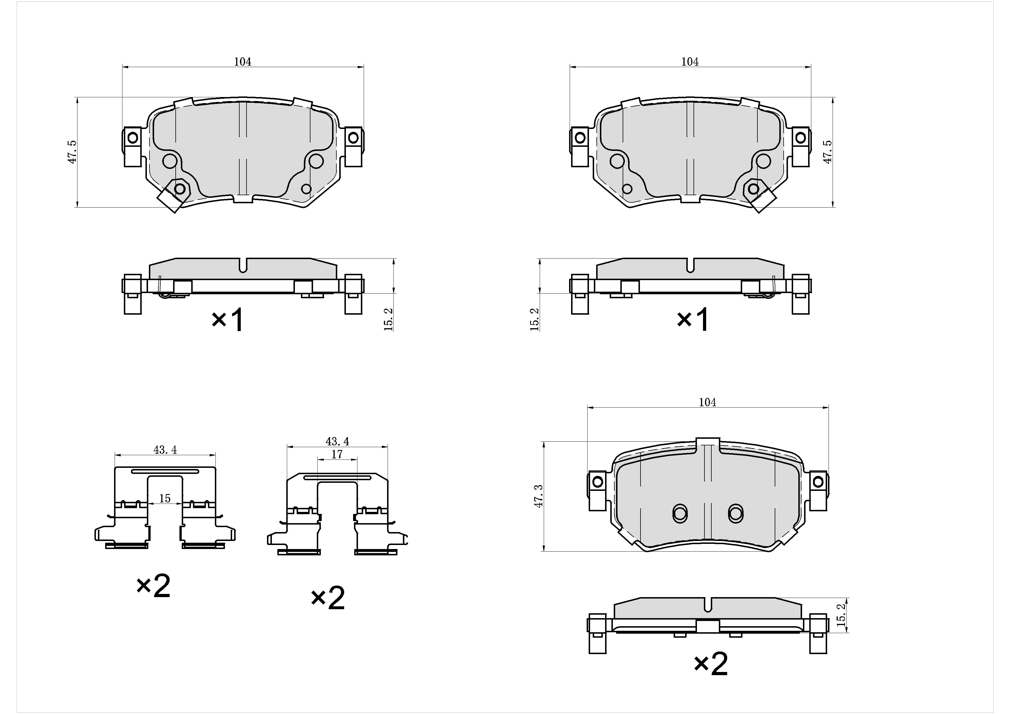 Winstop Brake Pad Set, Rear WS.1874.0.C, Mazda 6 2021-2016