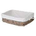 thumbnail image 6 of Kouboo Rattan, Decorative Storage Basket, Handwoven-Inspired, Organizer, Shelf Removable Liner, Bedroom Nursery Livingroom, Gray-Brown, Small, 6 of 18