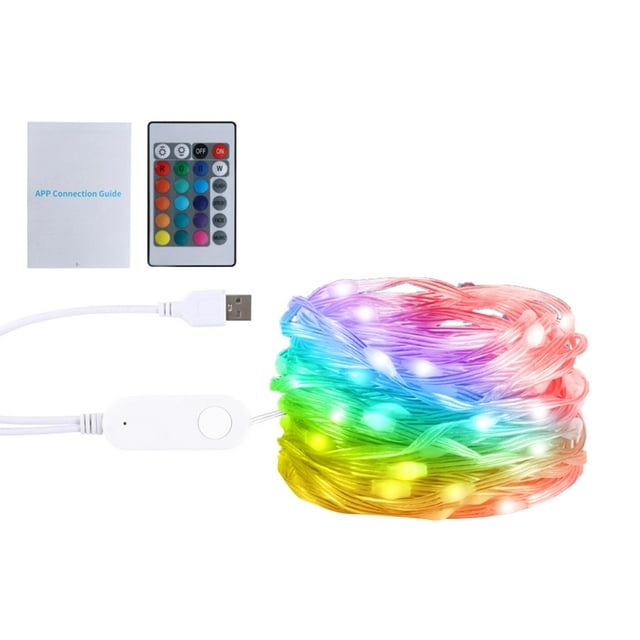 Guirnalda de luces LED para exteriores con USB, ideal para porches, bares y azoteas. 5m