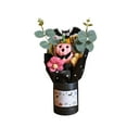 thumbnail image 3 of AYktou Halloween Pumpkin Bouquet, Mini Ghost Pumpkin Flowers Ornament Pumpkin Ghost with Two Knitting Flowers Gift Decoration for Living Room, Window Display, Fireplace, Dining Table, Pink, 3 of 7