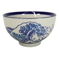 thumbnail image 4 of Pack Of 4 Blue Japanese Hokusai Great Wave Design Ceramic Thick Rice Bowls 4.5"D, 4 of 9