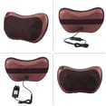 thumbnail image 2 of 8 Kneading Rollers Heating Neck Shoulder Back Massage Pillow Cushion Brown European Standard, 2 of 5