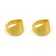 thumbnail image 1 of bedienty Knitting Rings Finger for Protection Thimble Adjustable Sewing Loop Specially-designed Crochet Tools for Home Yarn Crafts Gold Ring 2Set, 1 of 6
